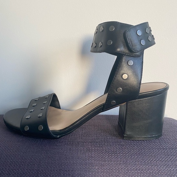 Black Lord and Taylor Studded Ankle Heel Sandals - Picture 5 of 11